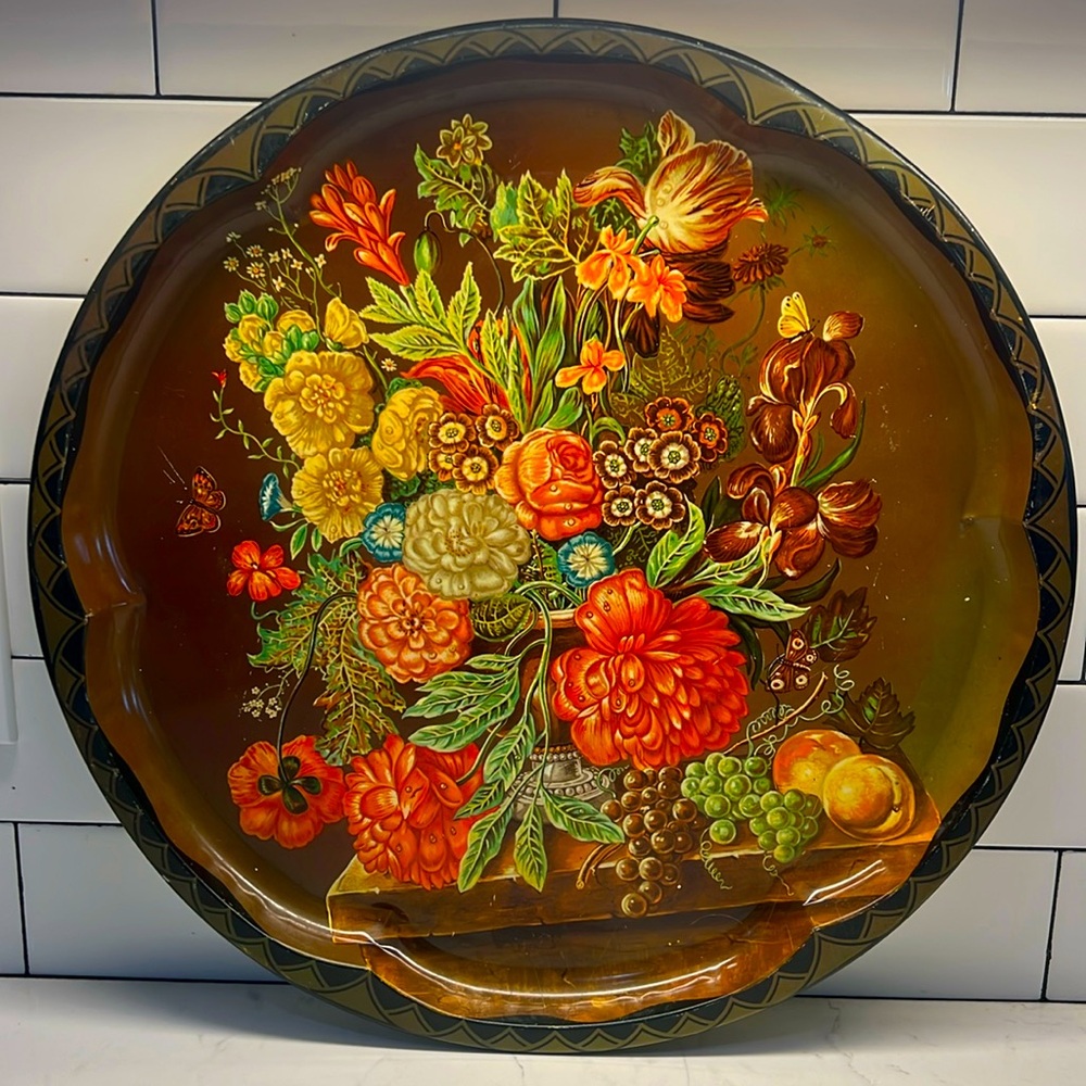 Daher Vintage Floral Decorative Plate